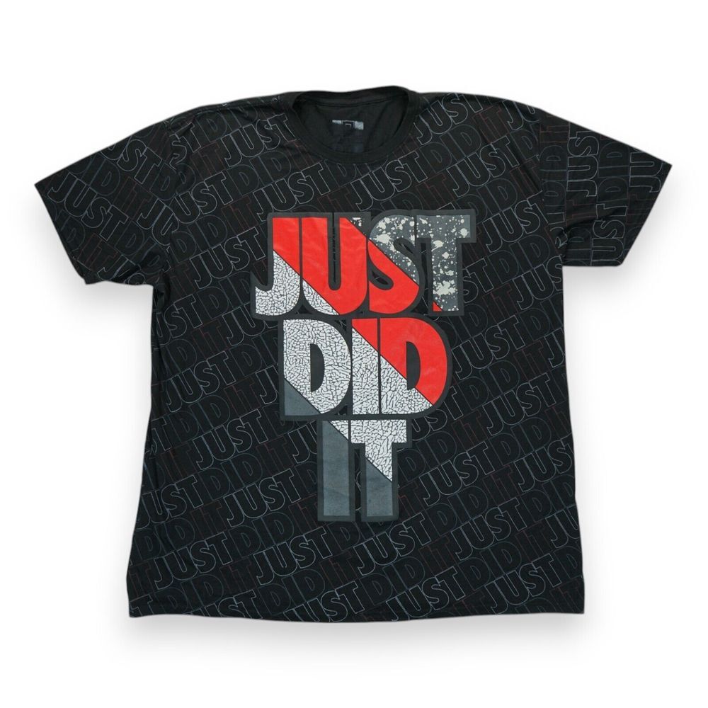 OG HUSTLE Men's T-Shirt Size 4XL Graphic BLack Just Did It All over Print Bailey